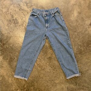 High-Waisted Relaxed Fit Light Blue Denim Jeans